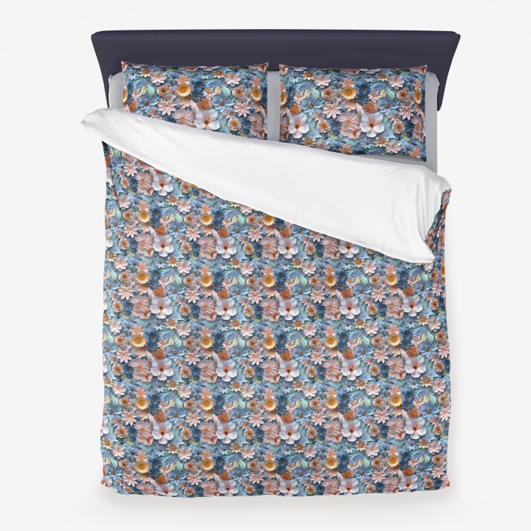 3D Floral Pattern Microfiber Duvet Cover in Many Sizes