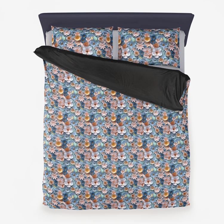3D Floral Pattern Microfiber Duvet Cover in Many Sizes