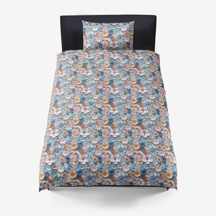 3D Floral Pattern Microfiber Duvet Cover in Many Sizes