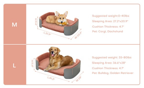 Scandinavian Style Pet Couch Bed, Pet Sofa For Cats and Dogs