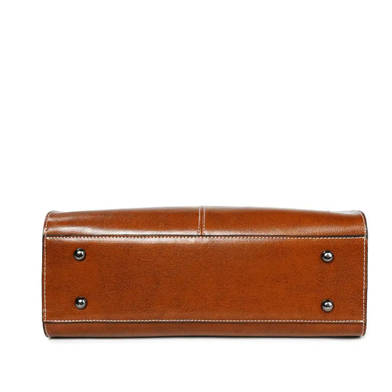 Versatile Leather Handbag- Modern, Business, Casual - The Aurora Touch