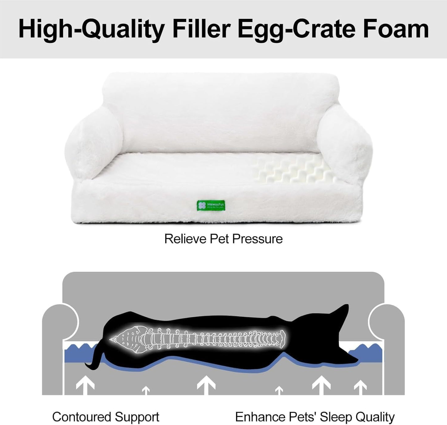 Orthopedic Dog Bed For Small Or Medium Dogs - 34.6 Inches Foam Sofa With Removable Washable Cover & Non-Slip Bottom