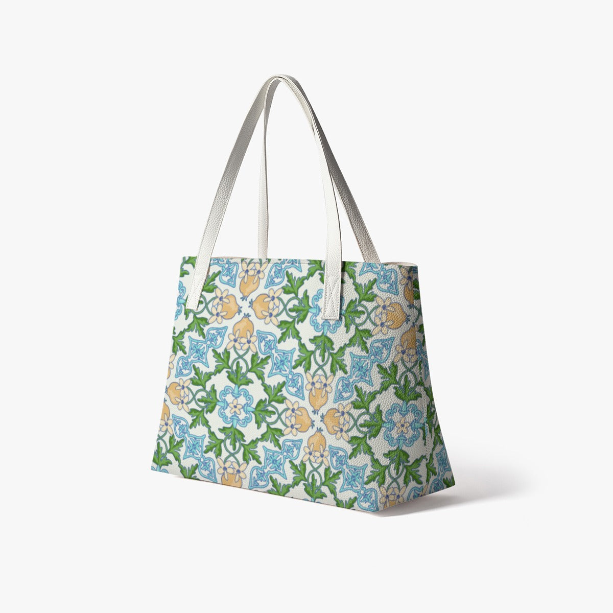 High Quality Floral All Over Pattern Stylish Vegan Leather Tote Bag