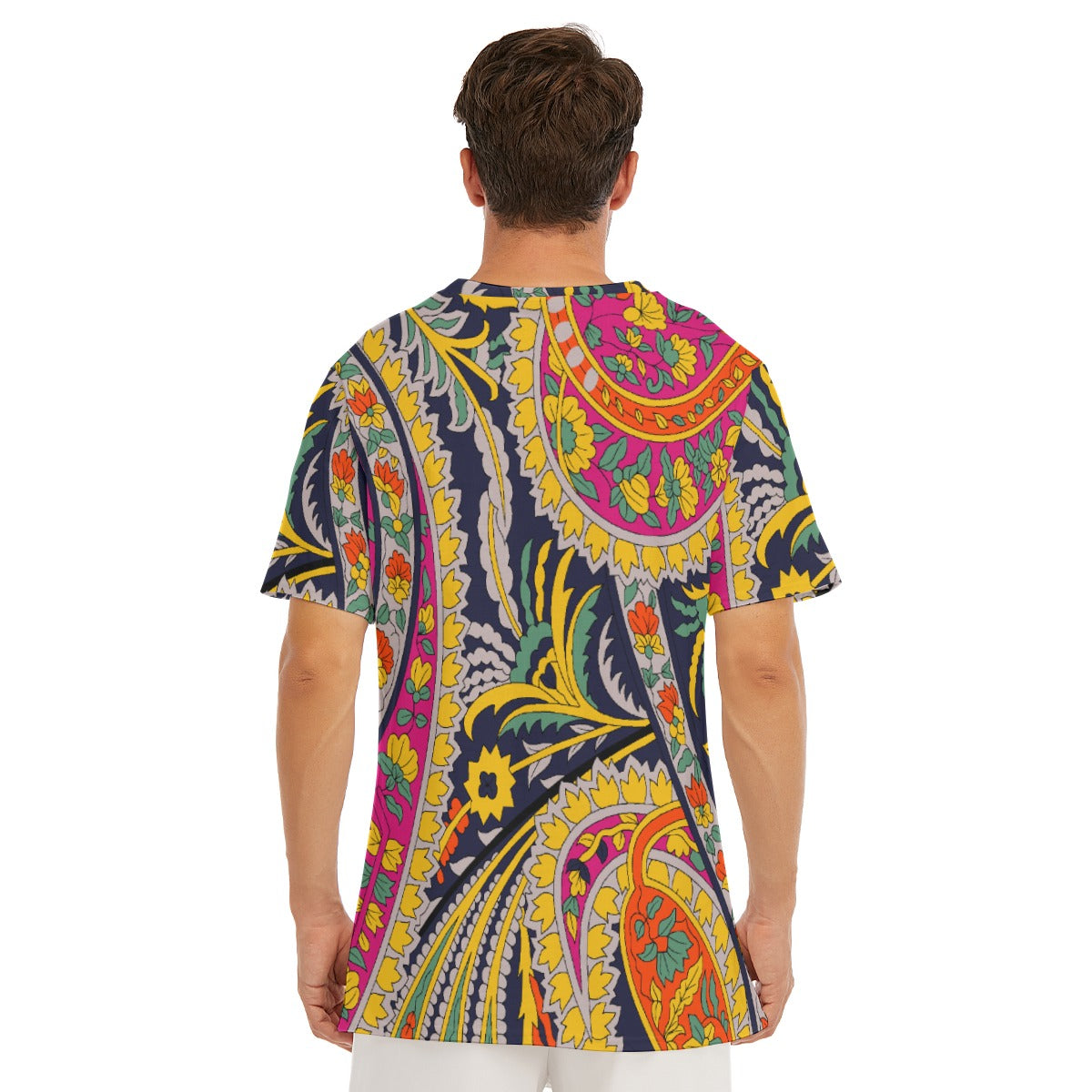 Vibrant Floral Pattern All-Over Print Men's O-Neck T-Shirt | 190GSM Cotton