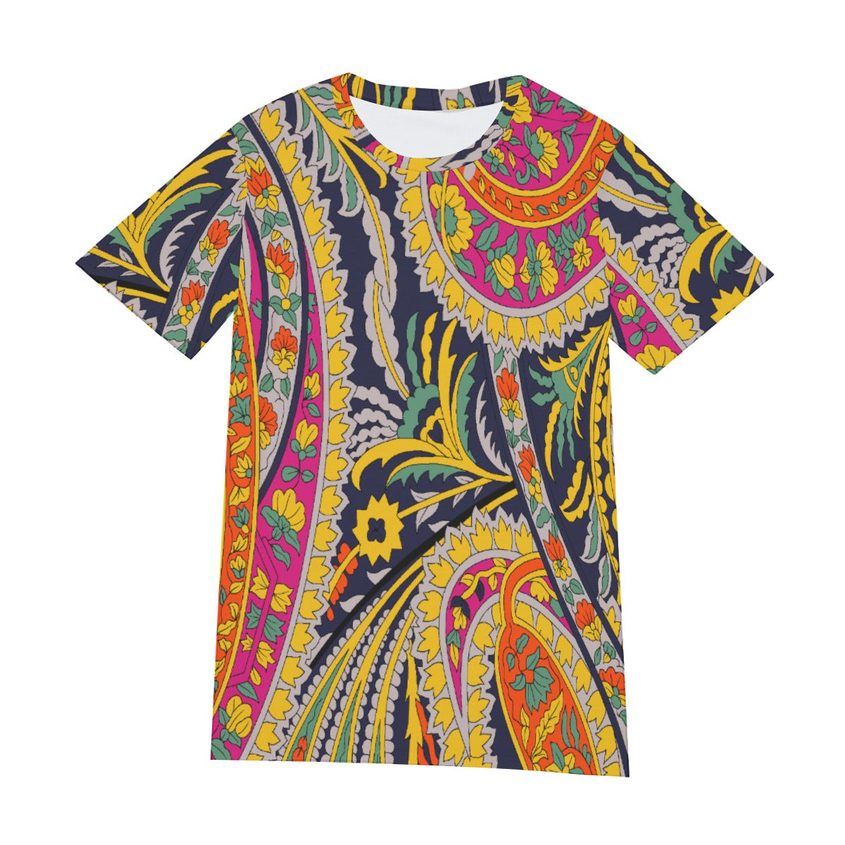 Vibrant Floral Pattern All-Over Print Men's O-Neck T-Shirt | 190GSM Cotton