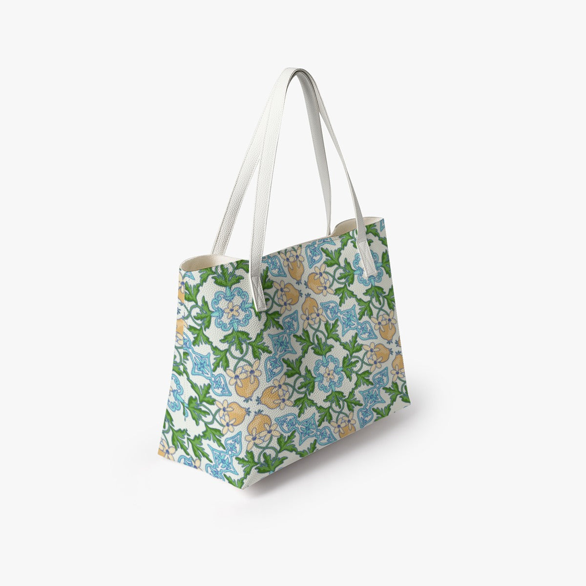 High Quality Floral All Over Pattern Stylish Vegan Leather Tote Bag