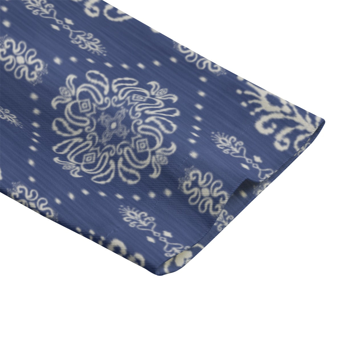 Royal Blue Damask Pattern All-Over Print Men's Casual Flat Lapel Collar Blazer | 100% Cotton