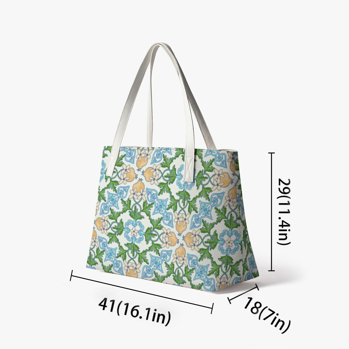 High Quality Floral All Over Pattern Stylish Vegan Leather Tote Bag