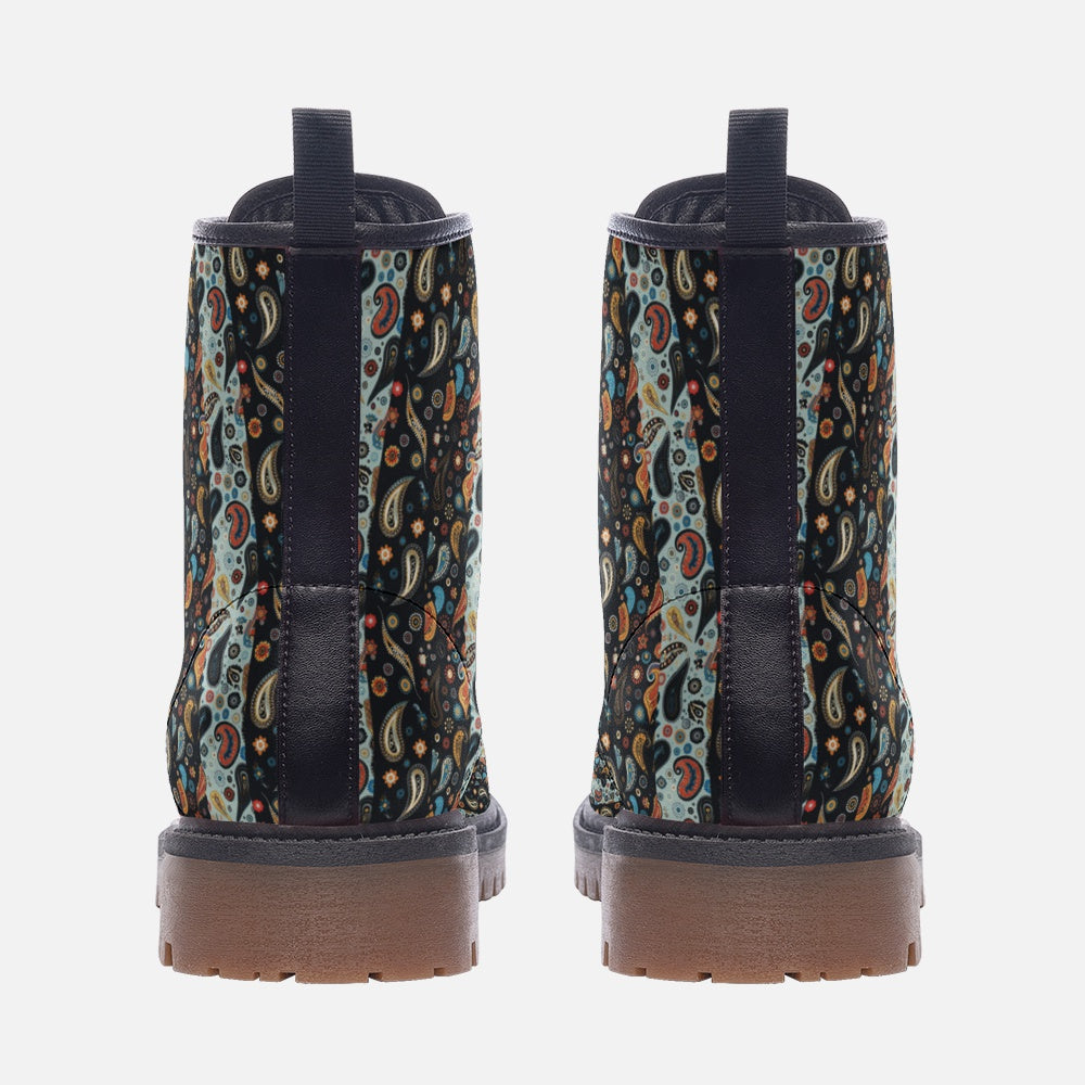 Warm Paisely Pattern Casual Faux Leather Lightweight boots MT