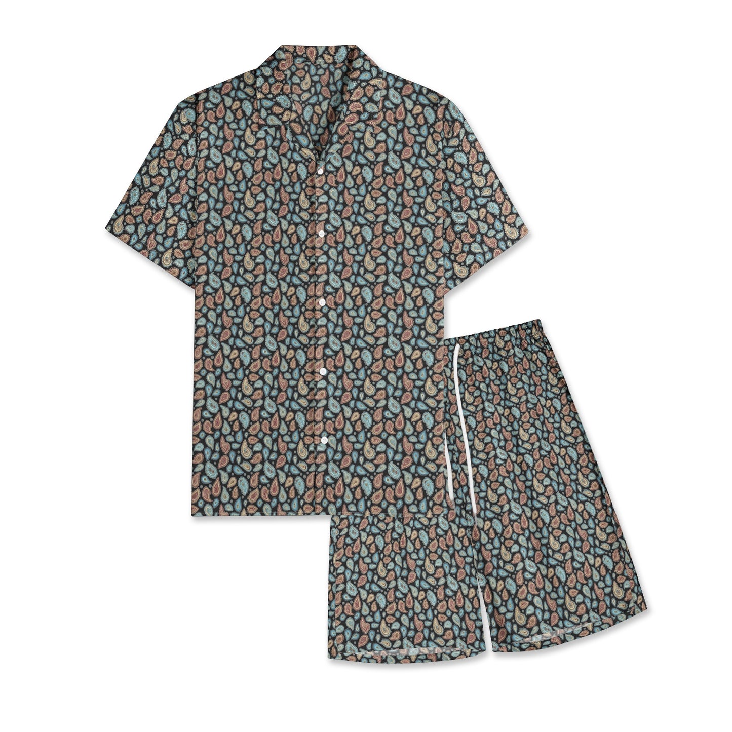 Men's Trendy Paisley Design All-Over-Print Hawaiian Shirt Sets