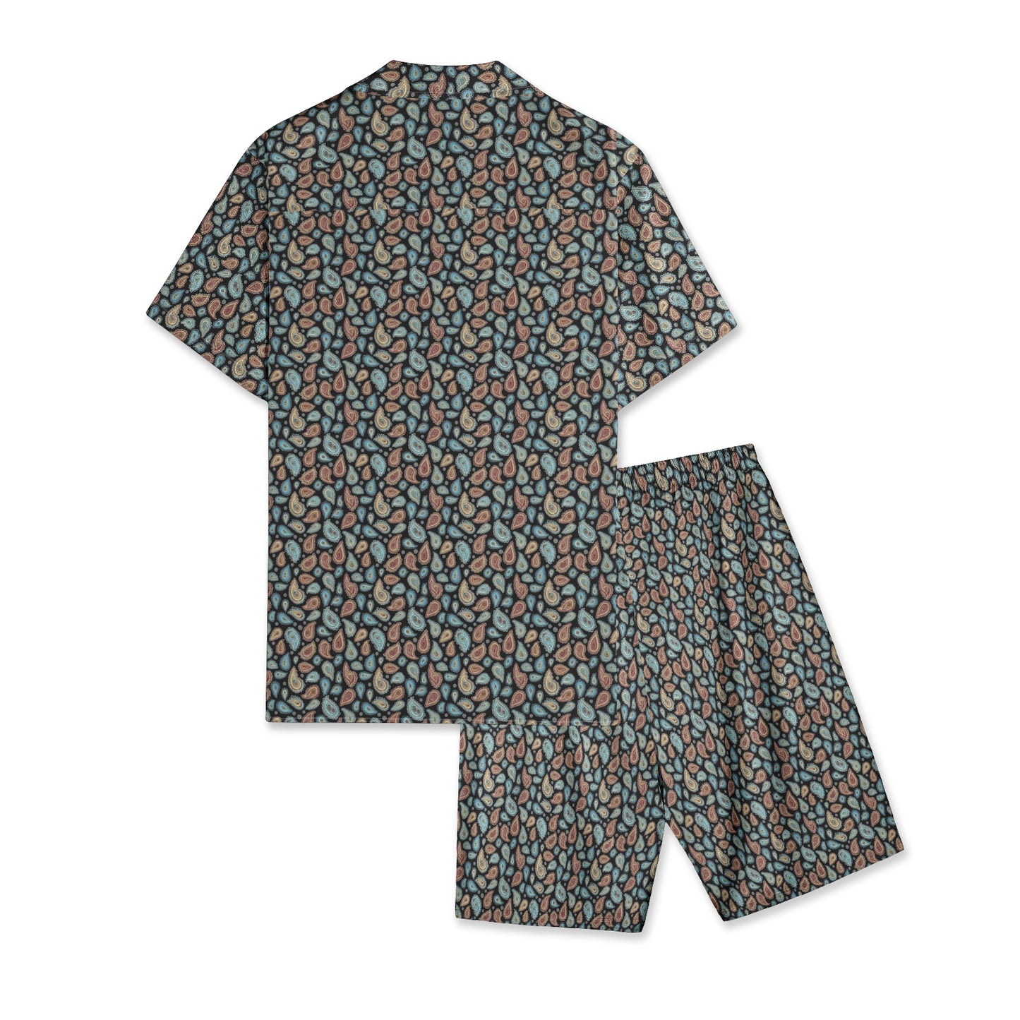 Men's Trendy Paisley Design All-Over-Print Hawaiian Shirt Sets