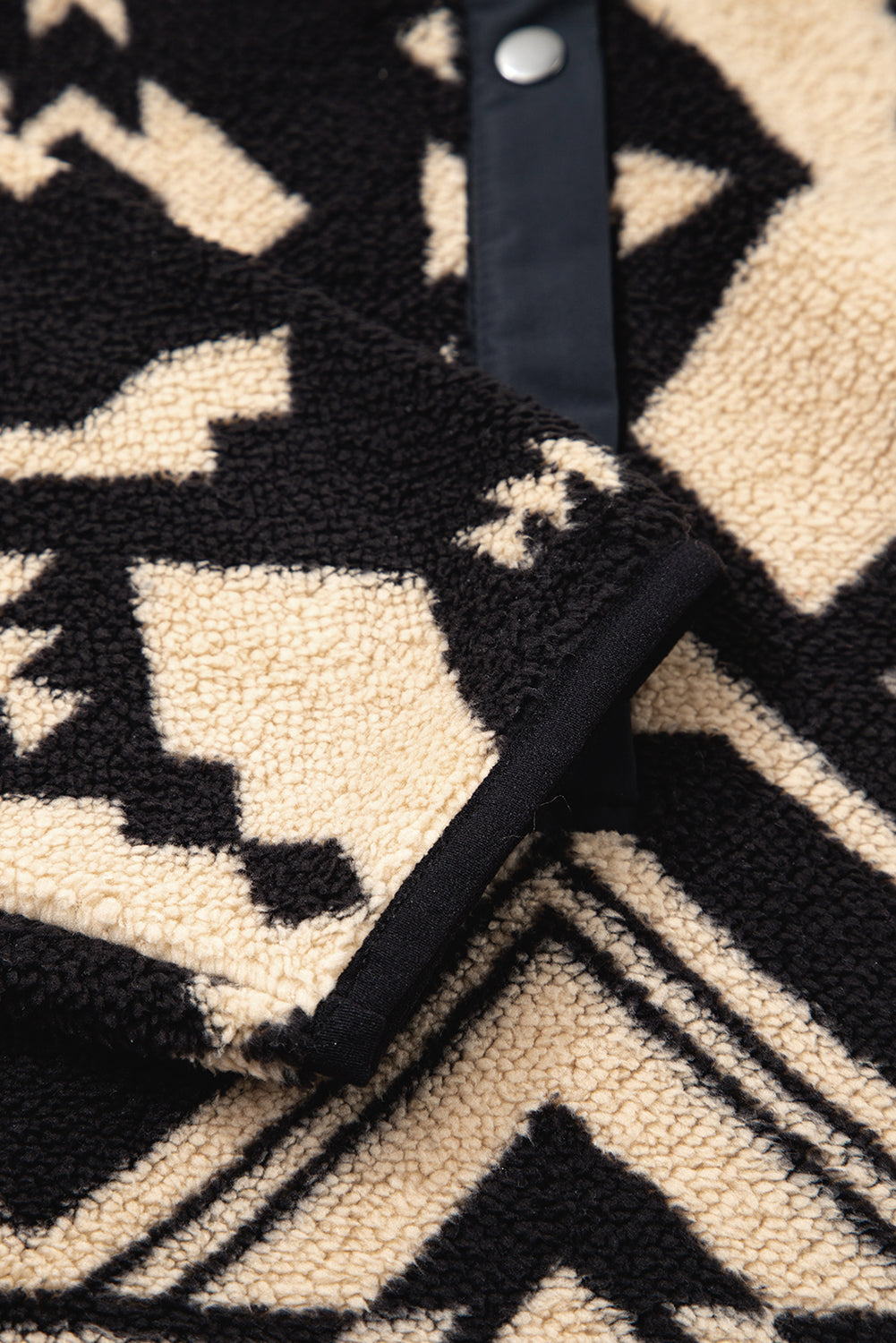 Black Western Aztec Half Zip Plush Sweatshirt- Trendy Comfy Wear