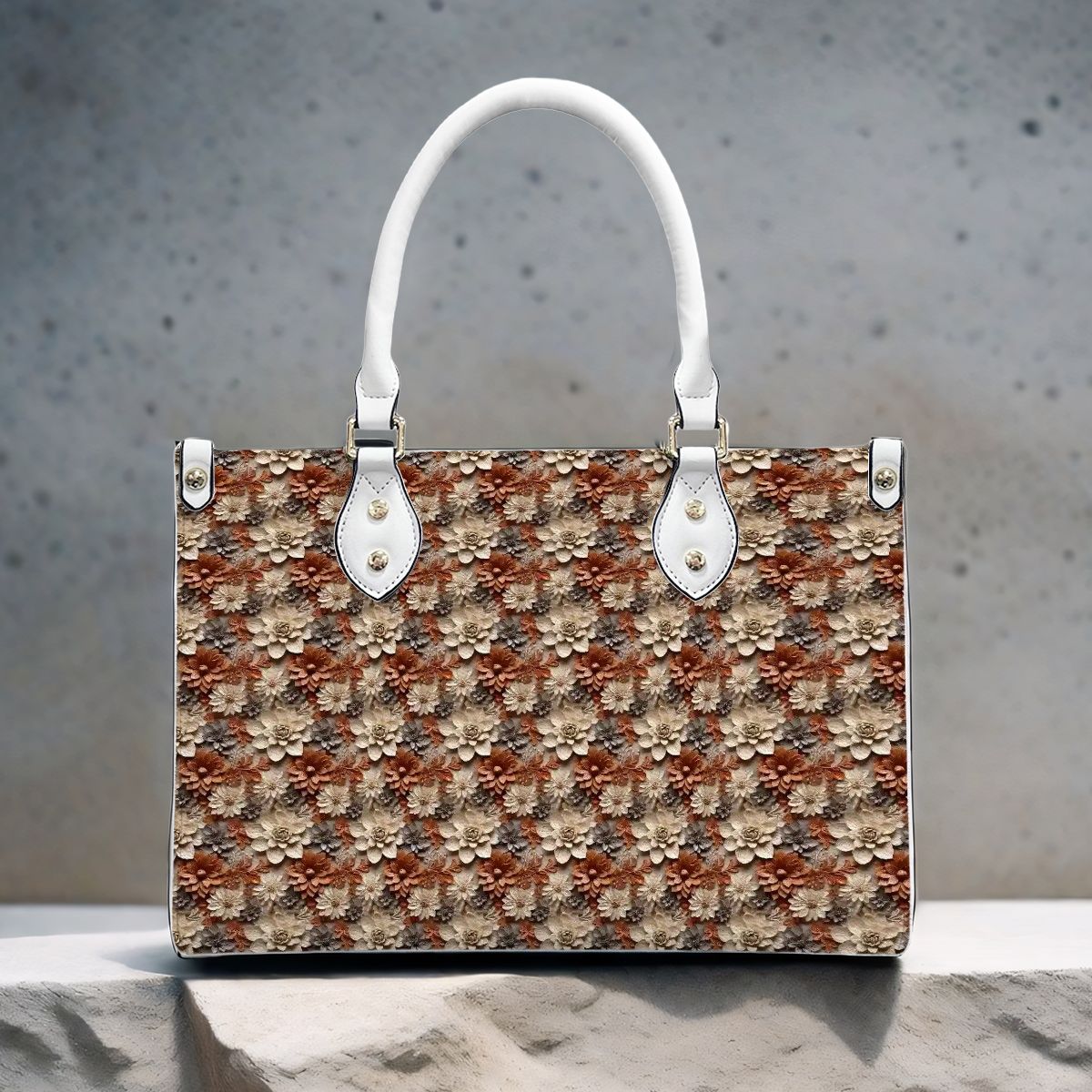 Pretty 3D Floral Pattern Tote Bag for Women