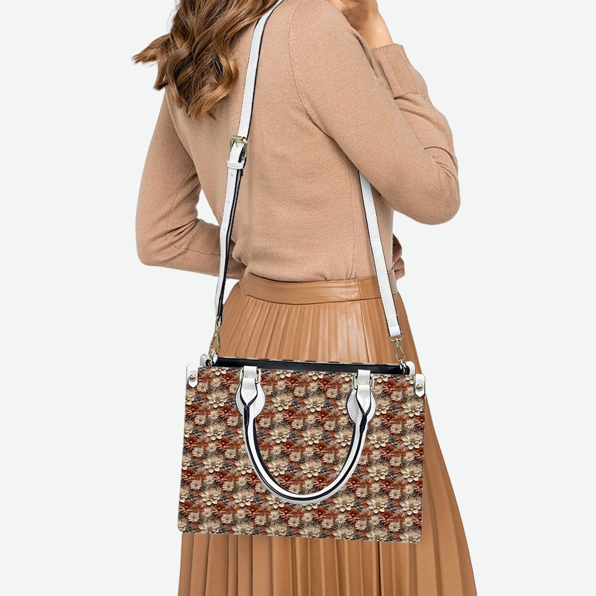 Pretty 3D Floral Pattern Tote Bag for Women