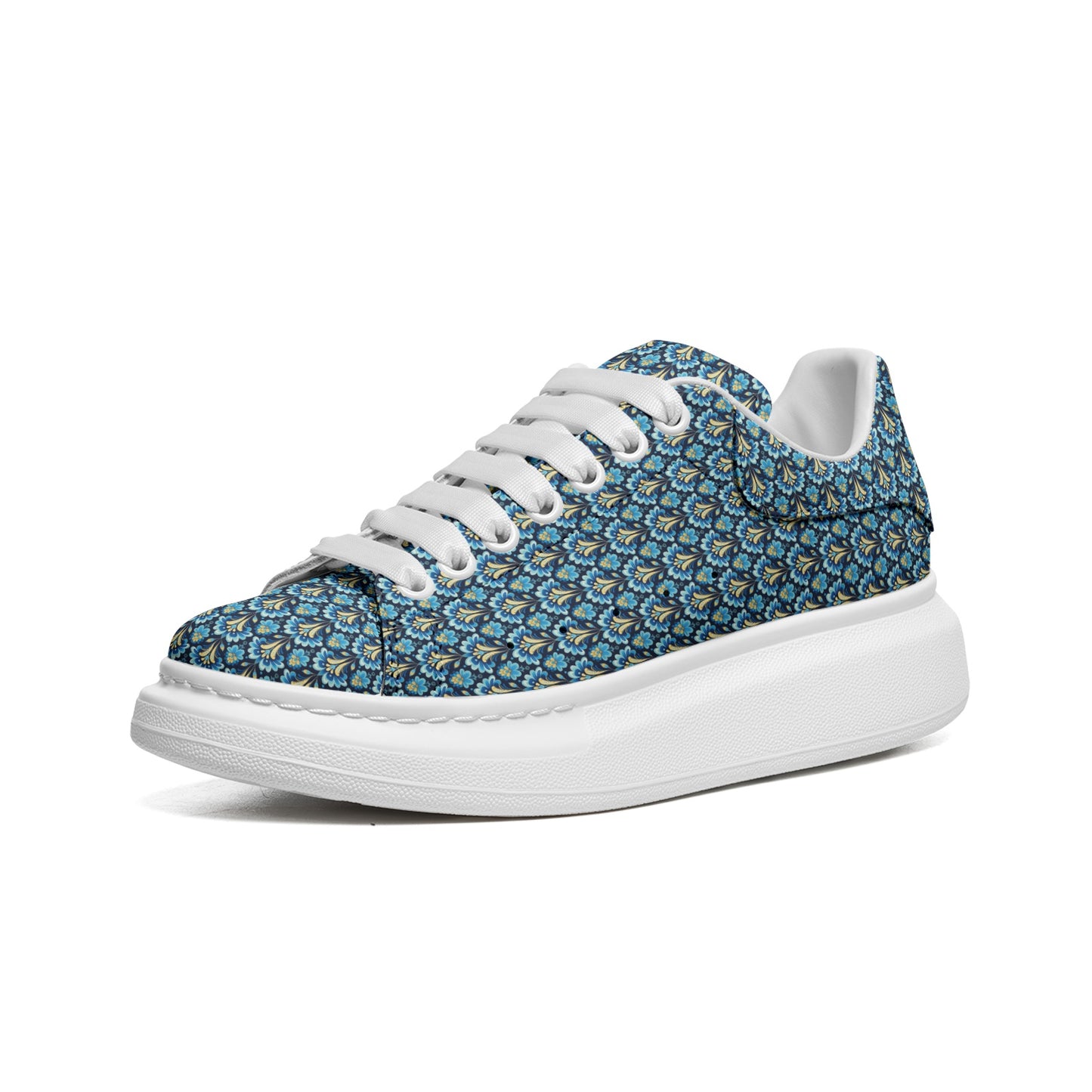 Unisex Non Slip Lace Up Faux Leather Designer Sneakers
