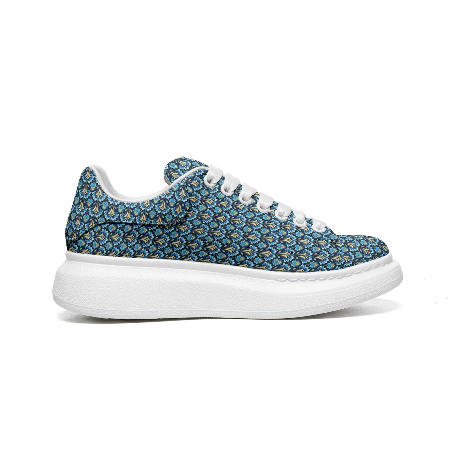 Unisex Non Slip Lace Up Faux Leather Designer Sneakers