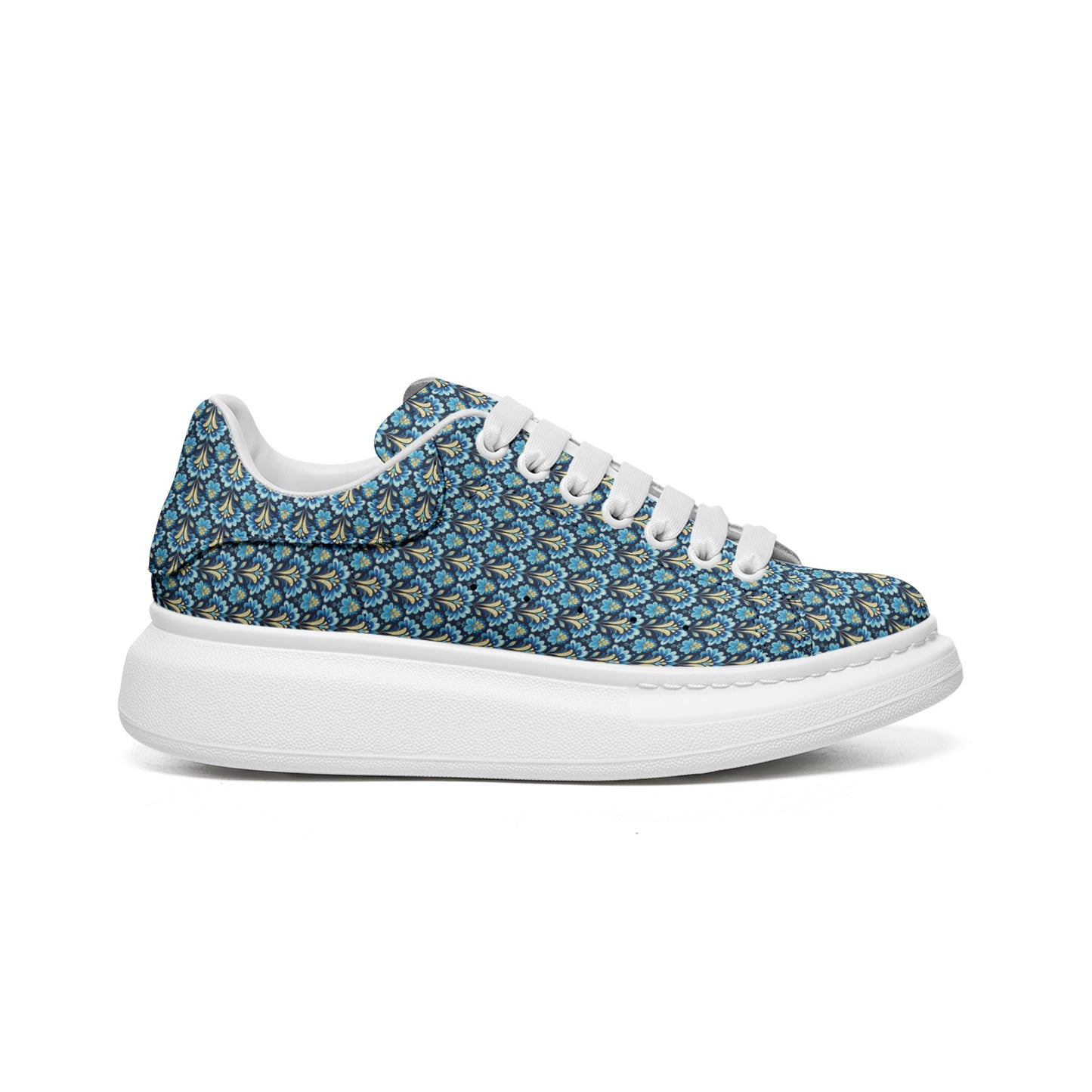 Unisex Non Slip Lace Up Faux Leather Designer Sneakers