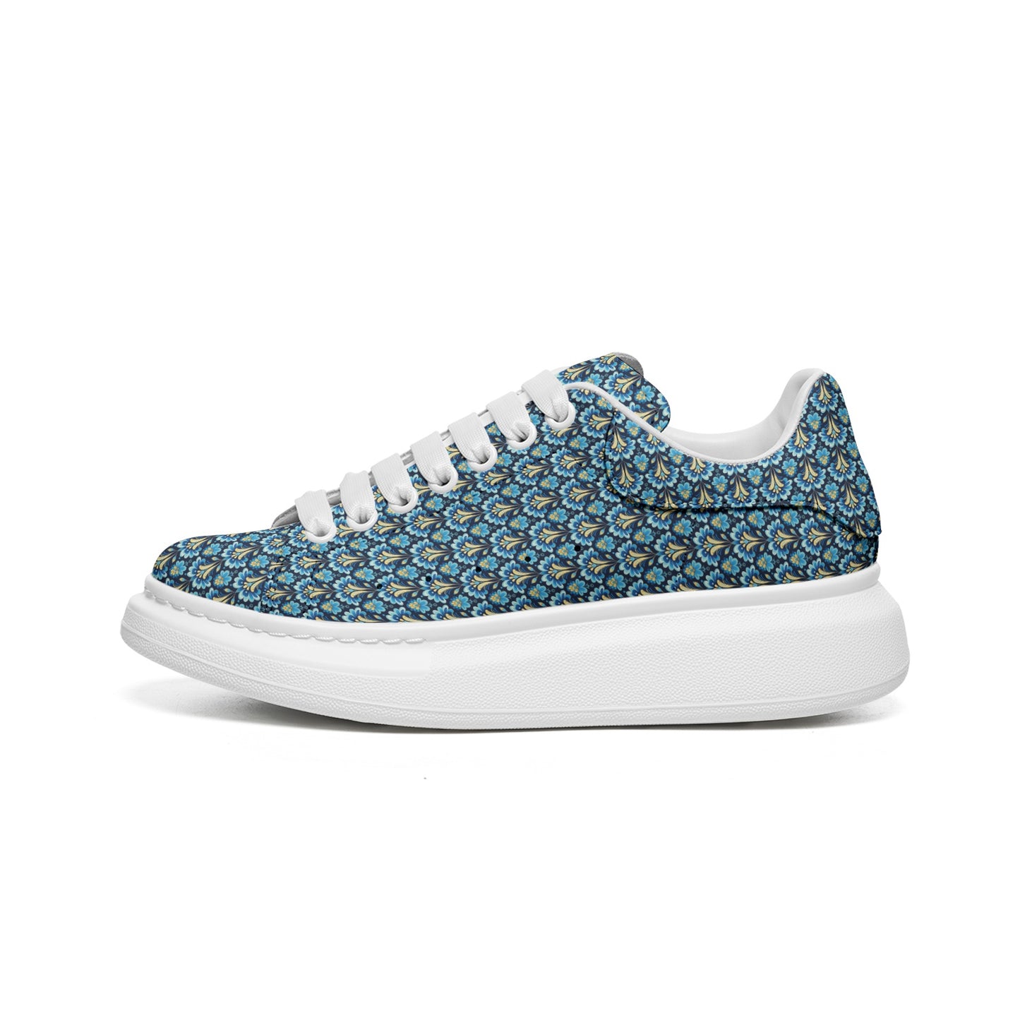 Unisex Non Slip Lace Up Faux Leather Designer Sneakers