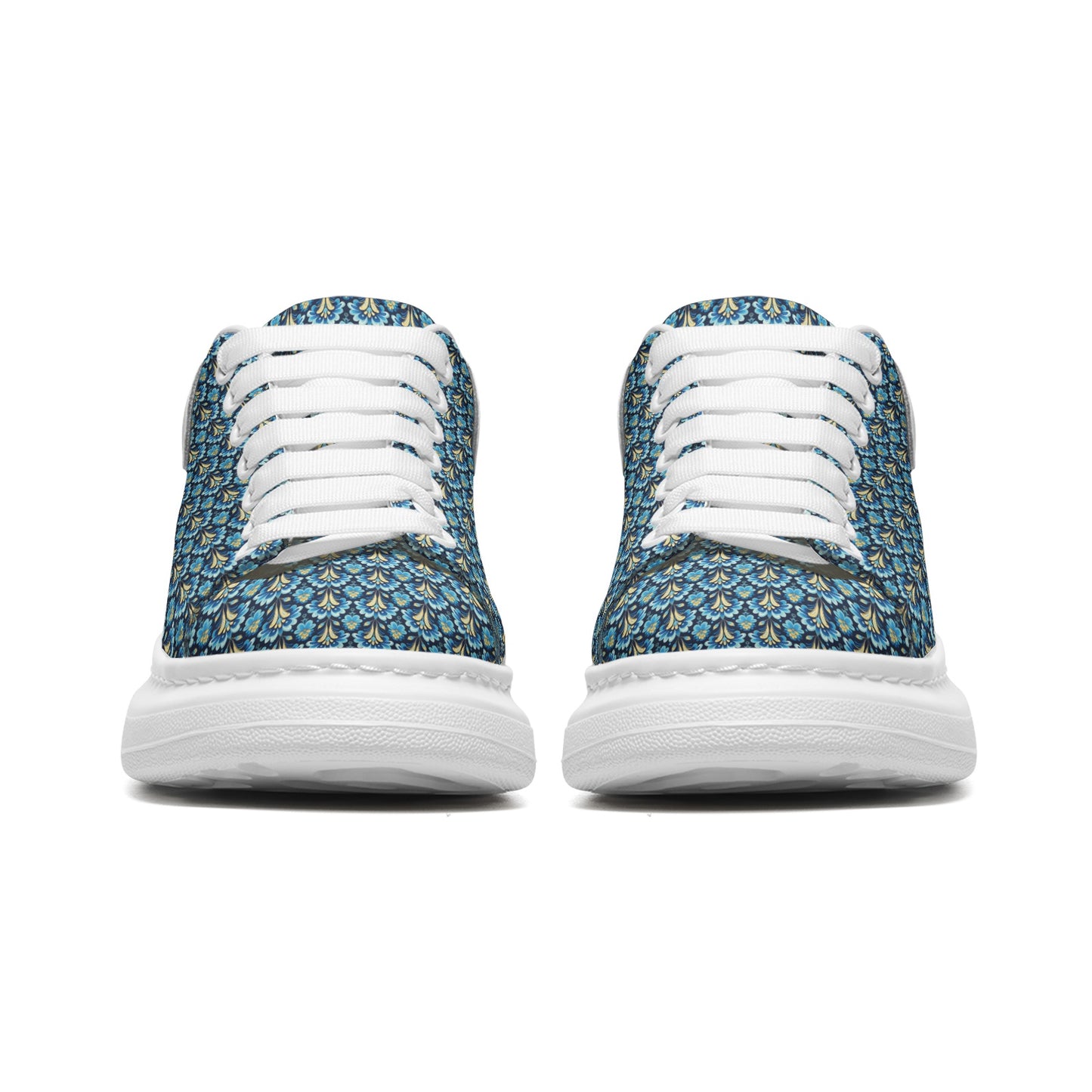 Unisex Non Slip Lace Up Faux Leather Designer Sneakers