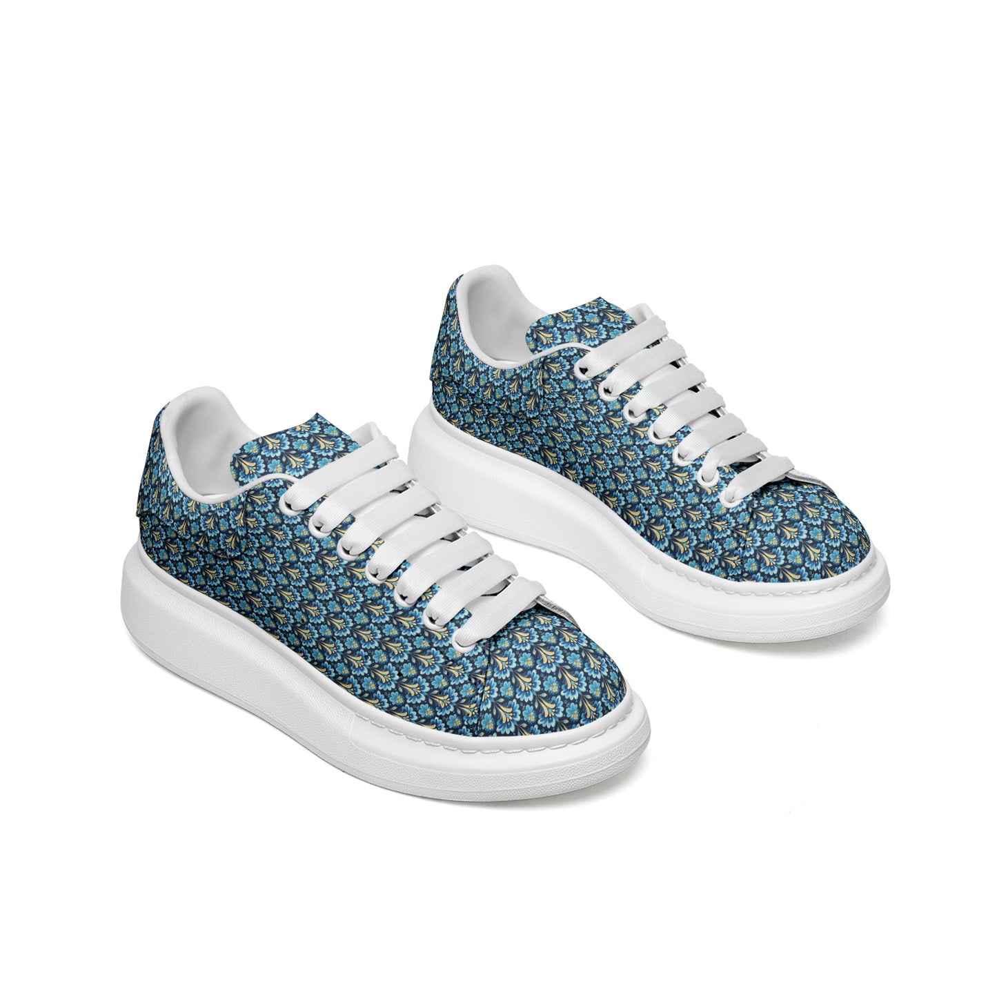 Unisex Non Slip Lace Up Faux Leather Designer Sneakers