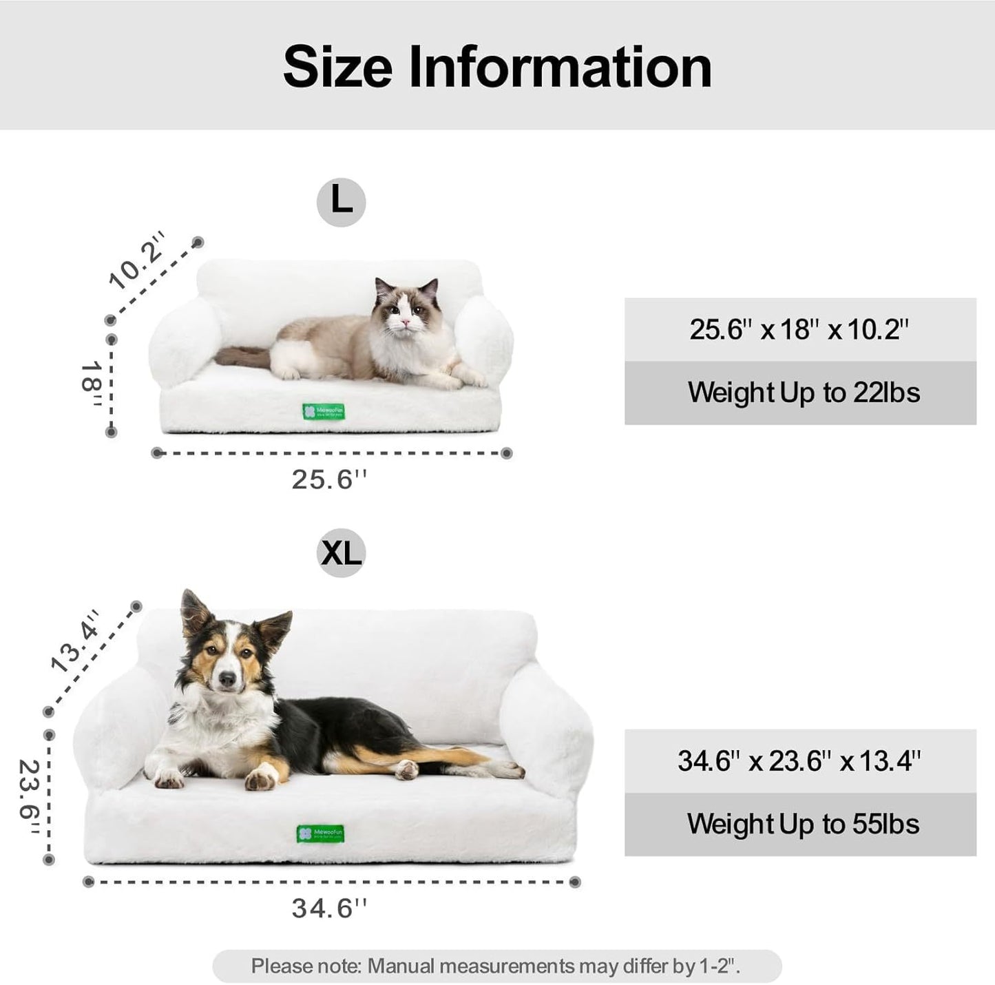Orthopedic Dog Bed For Small Or Medium Dogs - 34.6 Inches Foam Sofa With Removable Washable Cover & Non-Slip Bottom