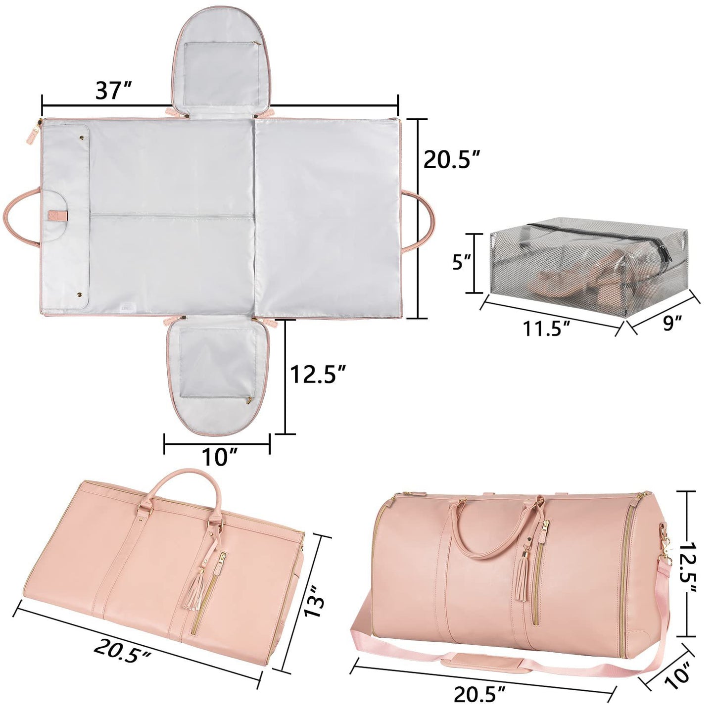 Large Capacity Travel Duffle Bag | Women's Folding Waterproof Suit Tote Bag