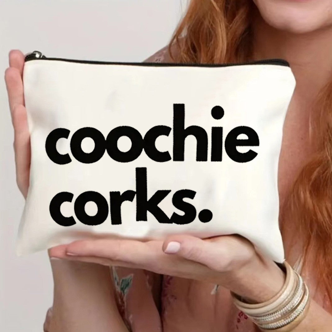 Canvas Zipper Polyester Funny Print Cosmetics Bag- Travel Pouch
