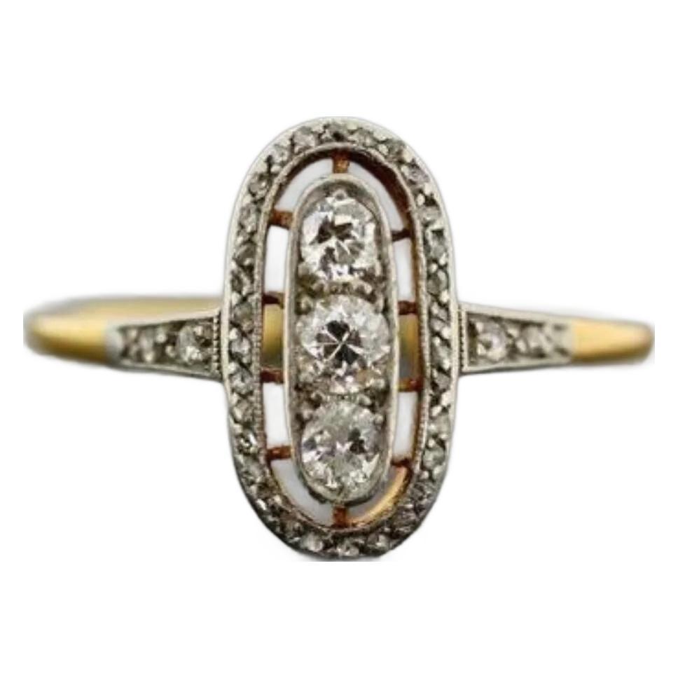 Micro-inlaid Zircon Ring- Antique Feel FashionRing