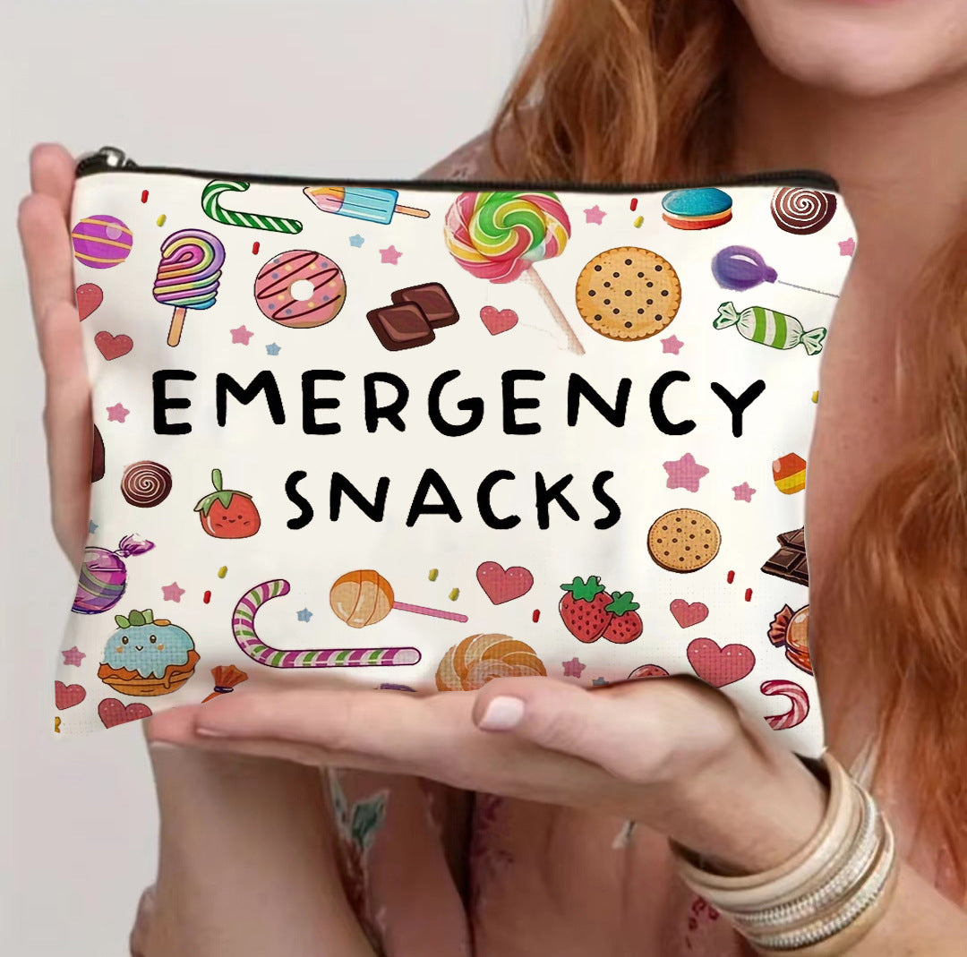 Canvas Zipper Polyester Funny Print Cosmetics Bag- Travel Pouch