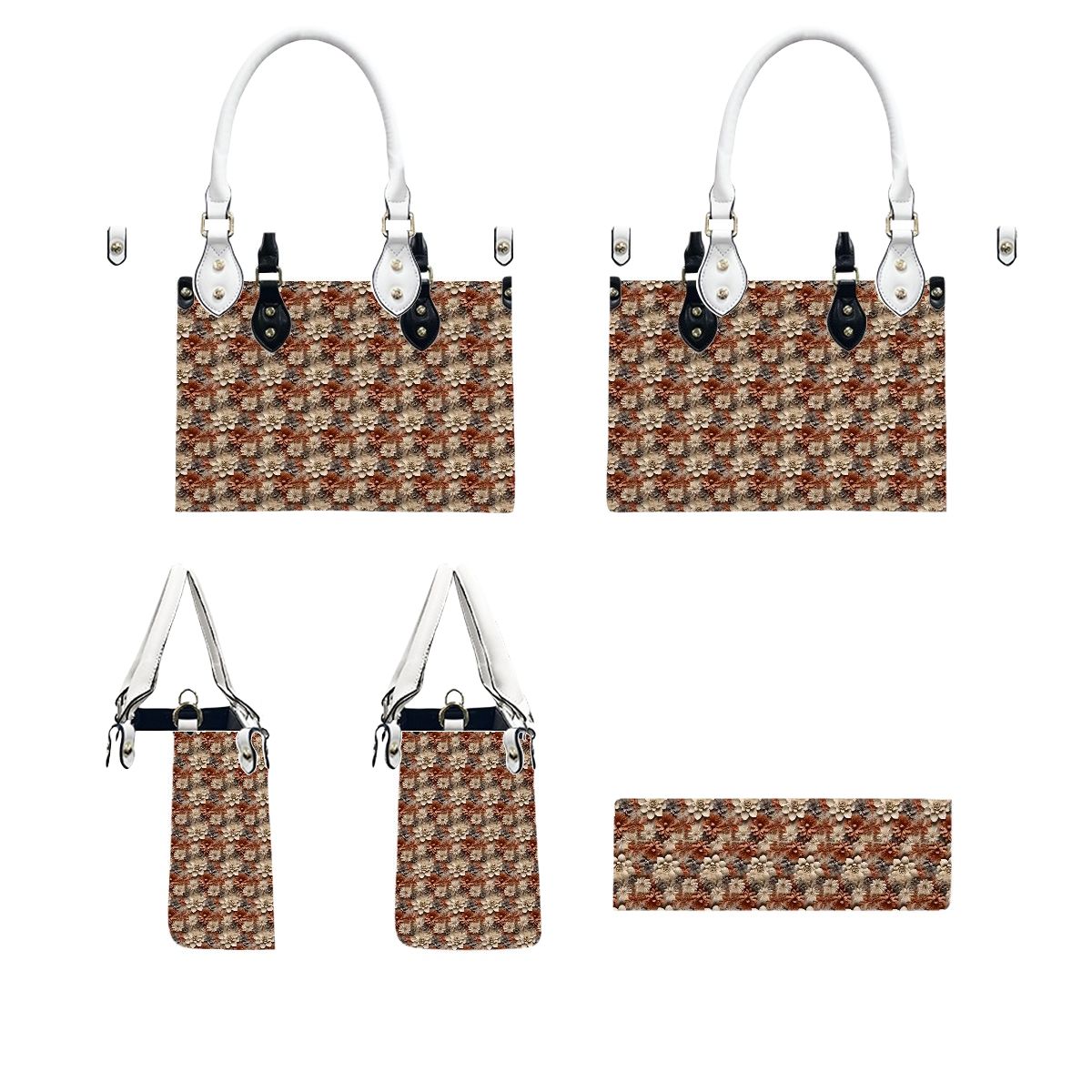 Pretty 3D Floral Pattern Tote Bag for Women
