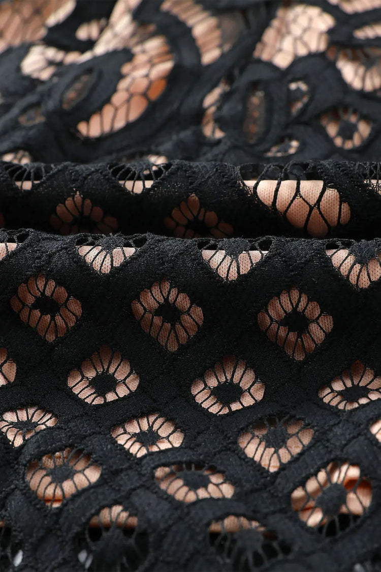 Sexy Black Off-Shoulder Long Sleeve Lace Dress- Special Occassion Wear Trendsi