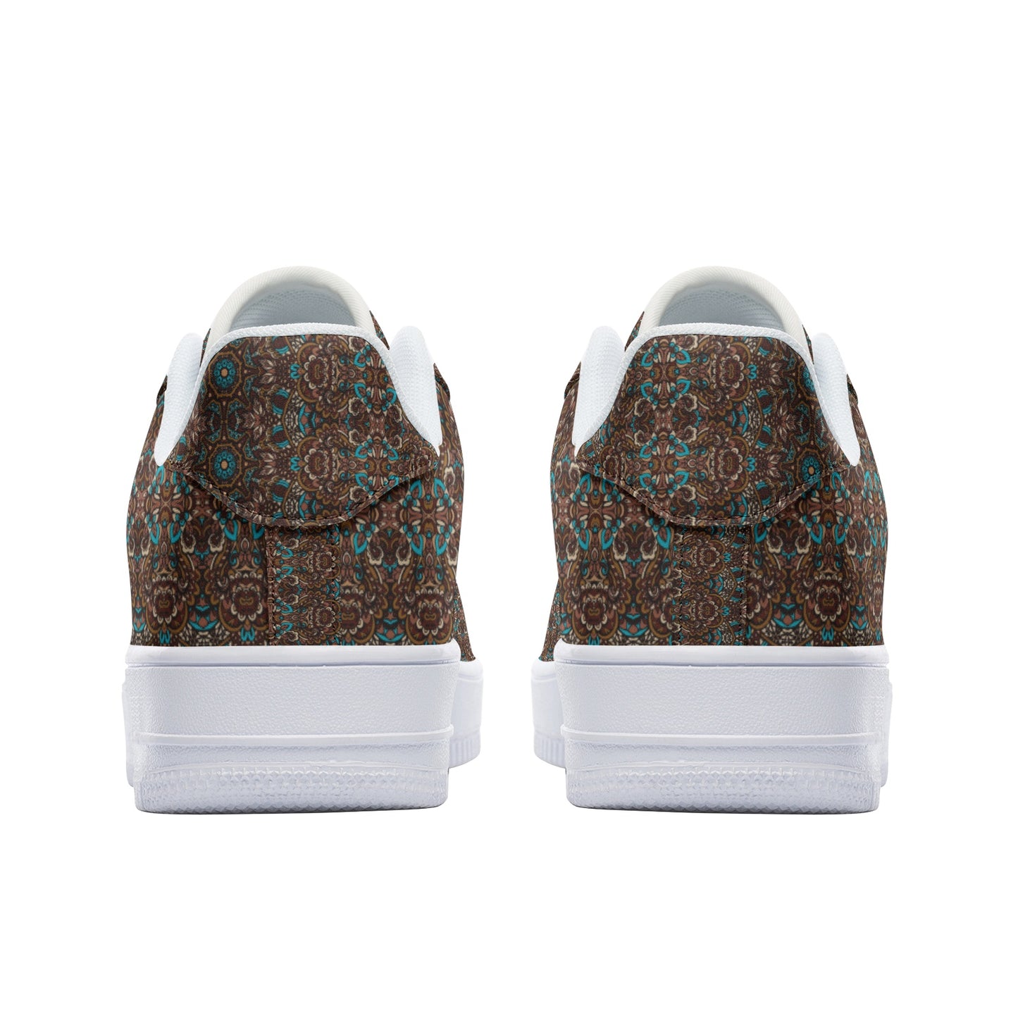 Unisex Low Top Ethnic Pattern Design Trendy Leather Sneakers