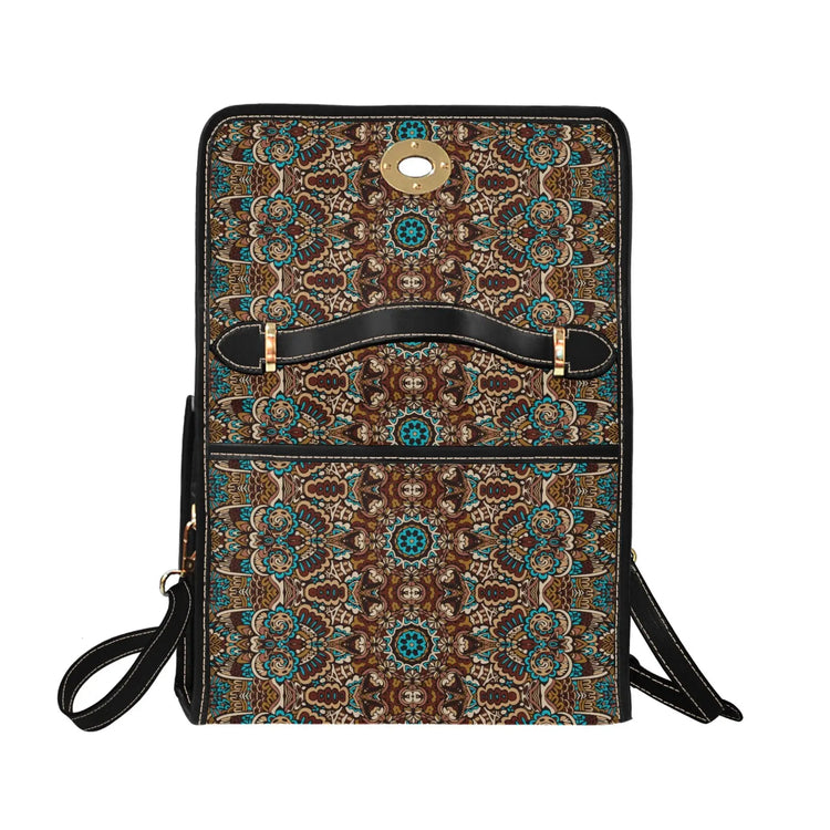 Designer Fashion Print Pattern Multi-purpose Versatile Purse Lock bag (black shoulder strap, black edging) Inkedjoy