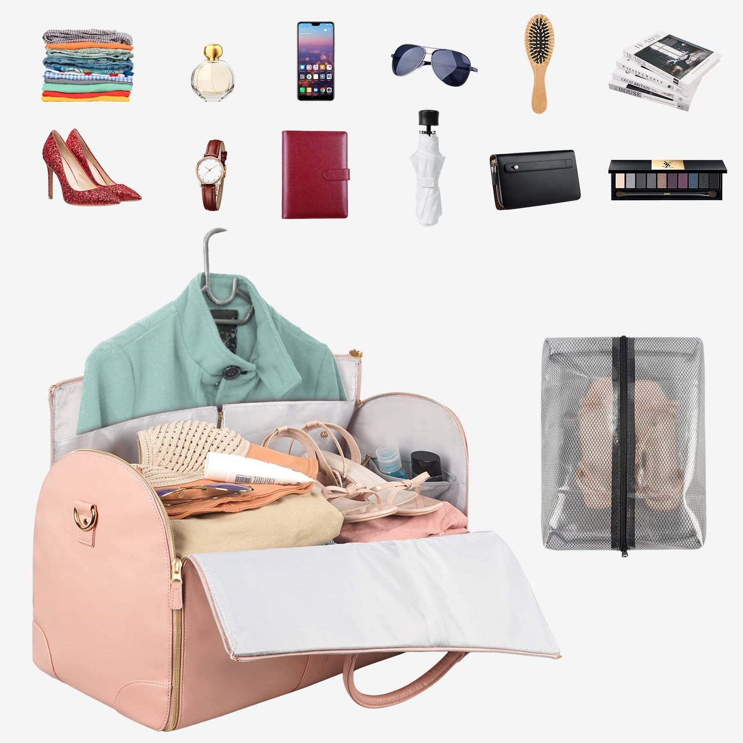 Large Capacity Travel Duffle Bag | Women's Folding Waterproof Suit Tote Bag