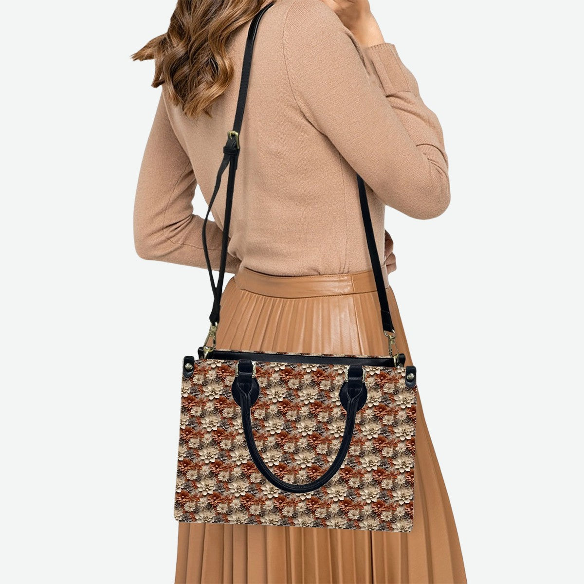 Pretty 3D Floral Pattern Tote Bag for Women