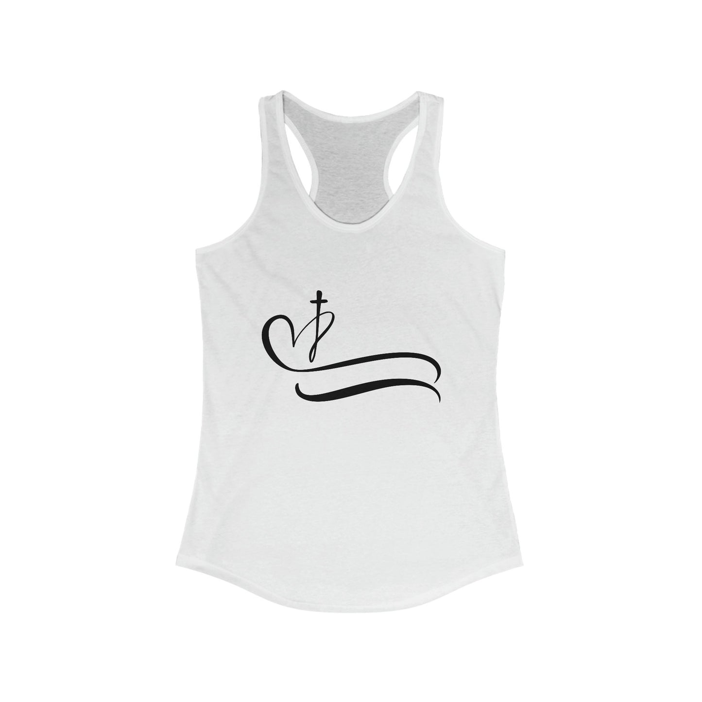 Christian Women Tank Top, Positive Women Christ Faith Love cross heart design casual jean shorts racerback Tee