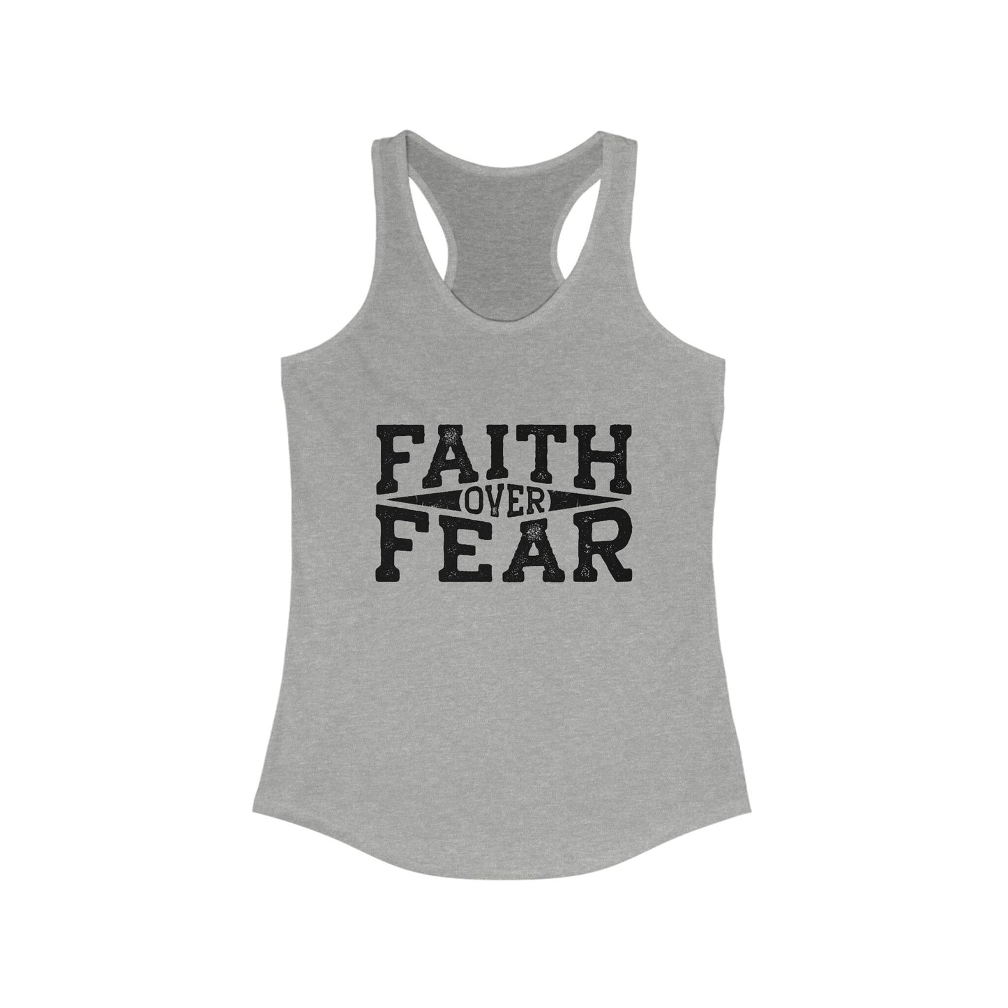 Women's positive tank top, Women faith over fear strong independent female positive message girl summer casual jeans shorts daily shirt