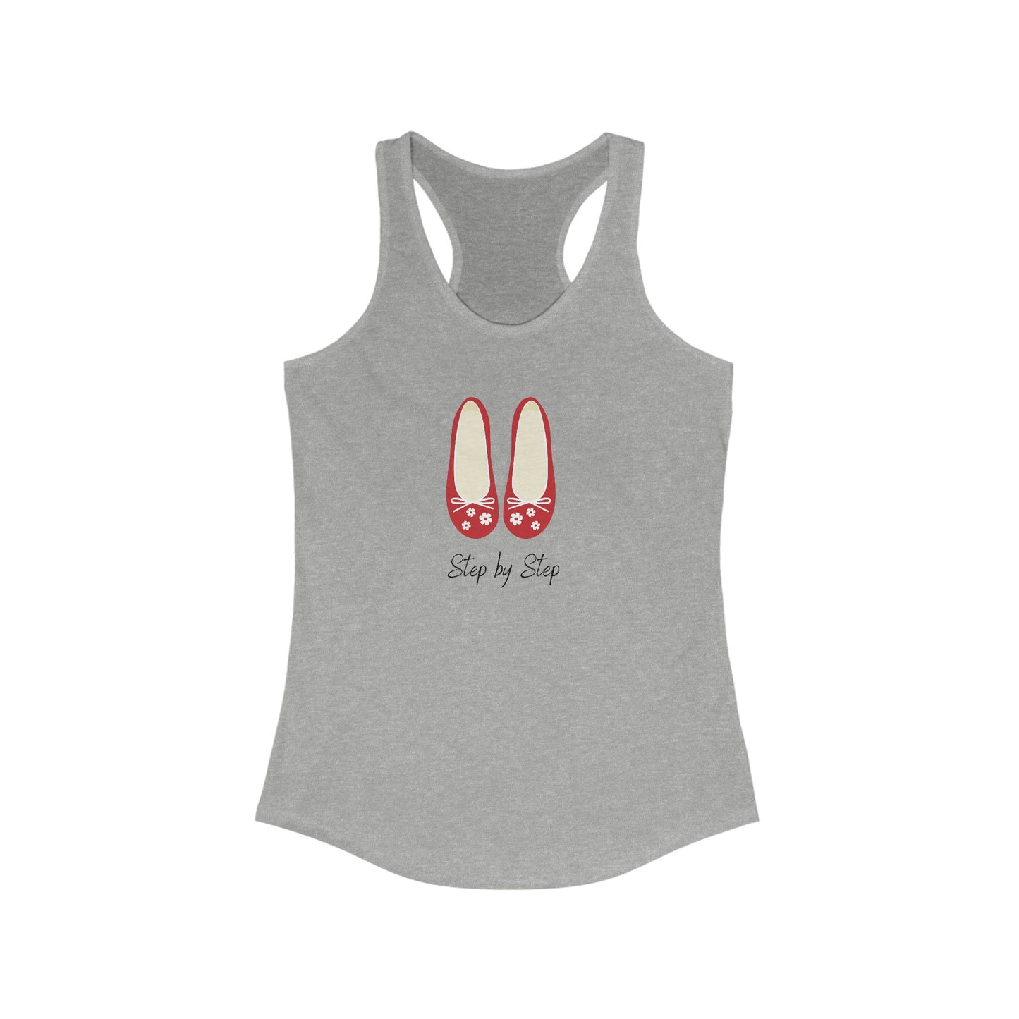 Women's Step by Step Tank Top, Female empowerment positive saying Summer strong lady soft casual racerback Tank