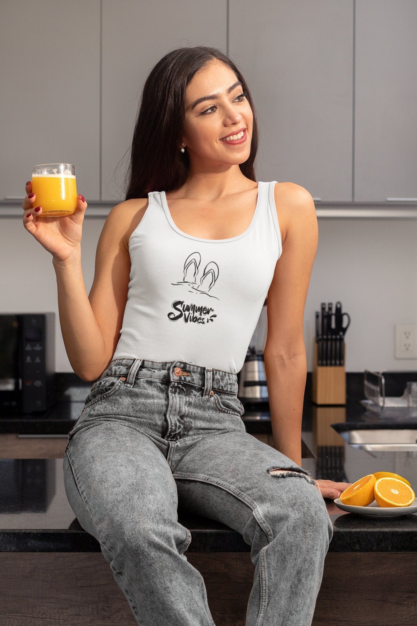 SUMMER TANK TOPS Cute Tank Tops Womens Tank Top Graphic Tank Top Beach Lover Gift Tank Tops Aesthetic Tank Top Handmade Tank Top