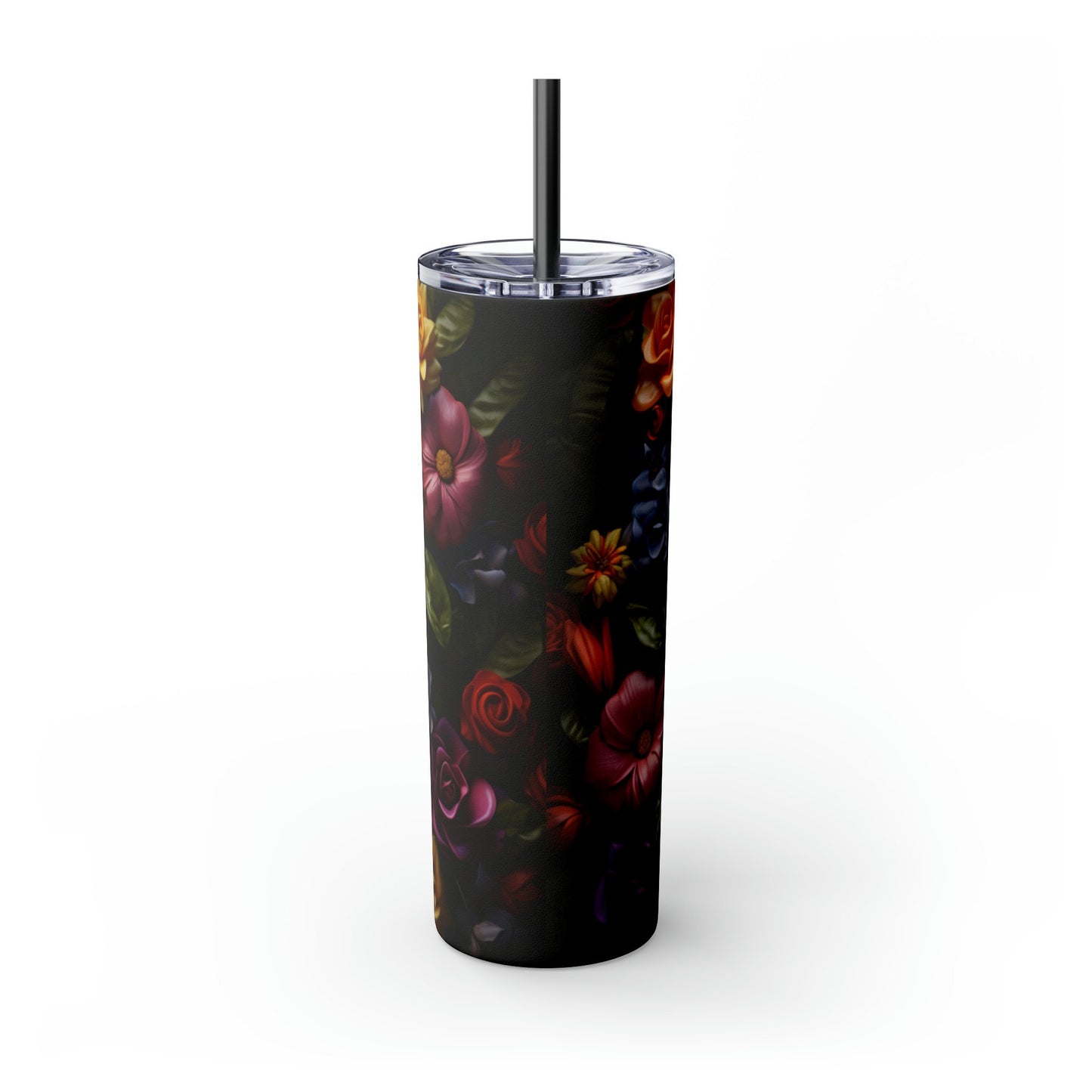 Skinny Tumbler with Straw, 20oz, Dia de Los Muertos, Day of the Dead, Halloween tumbler, Cadaver design, Artistic Tumbler, Colorful Tumbler