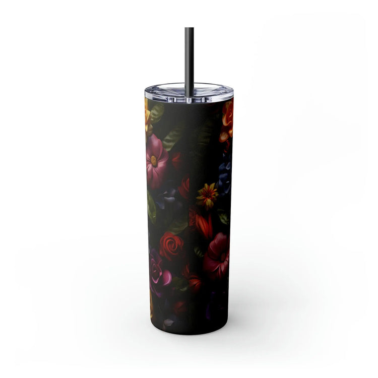 Skinny Tumbler with Straw, 20oz, Dia de Los Muertos, Day of the Dead, Halloween tumbler, Cadaver design, Artistic Tumbler, Colorful Tumbler The Aurora Touch