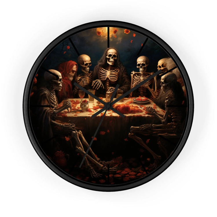 Wall Clock, Halloween Day of the dead last supper Fall portrait art kitchen hallway office family gift clock The Aurora Touch
