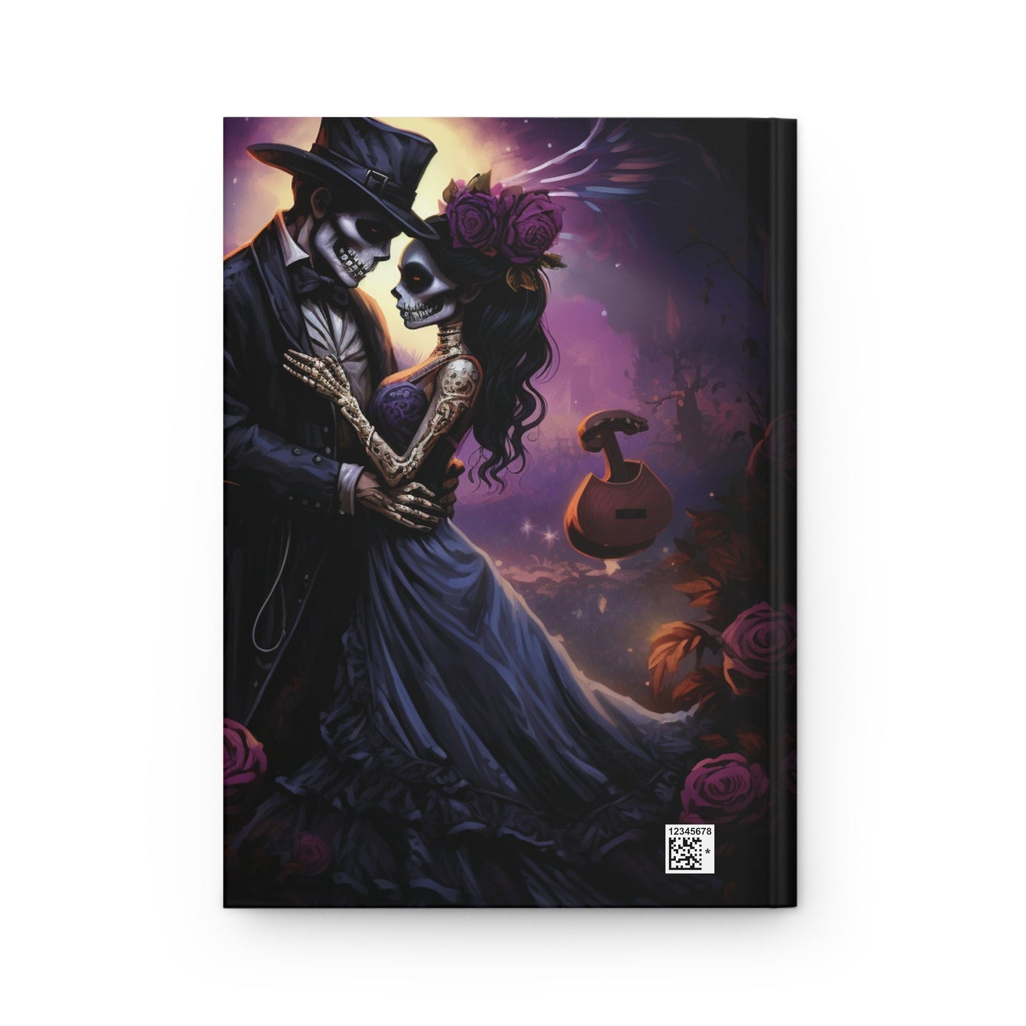 Hardcover Journal , Day of the dead halloween design vibrant color couple portrait novelty diary meditation writing keepsake notebook pad