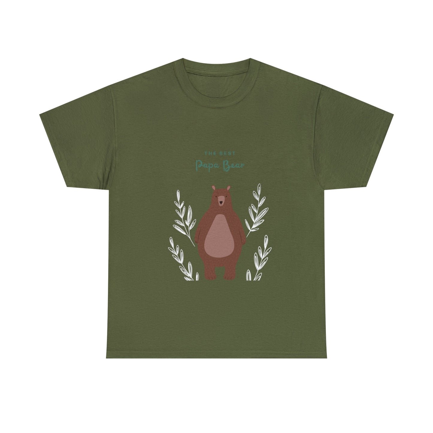 Best Papa Bear Heavy Cotton Tee, Father love casual adorable teddy bear cotton novelty work everyday meaningful Daddy day shirt