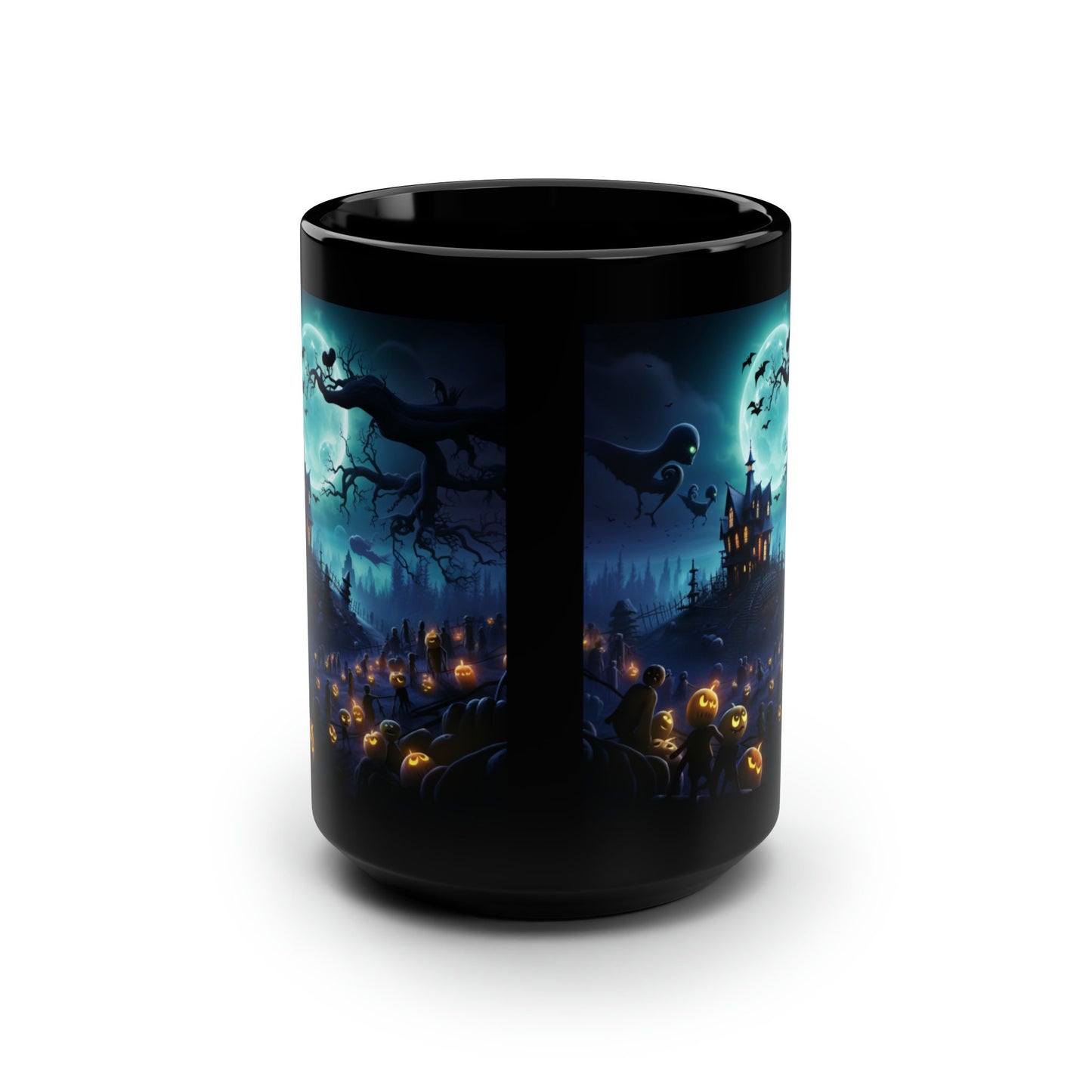 Black Mug, 15oz, Pixar Theme Halloween dark large festive holiday spooky fun coffee kitchen beverage morning evening drinking cup