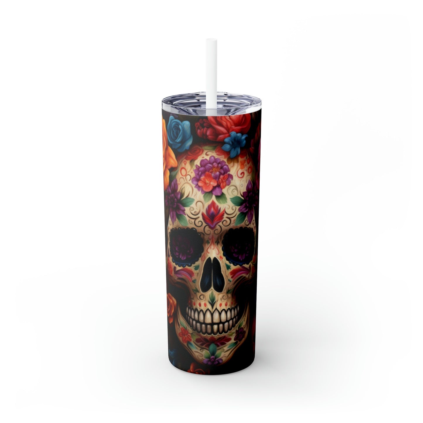 Cadaver Dia de Los Muertos Colorful 20oz Tumbler, Halloween Artistic Straw Cup, Day of the Dead Design Mug, Unique Gift, Festive Drinkware