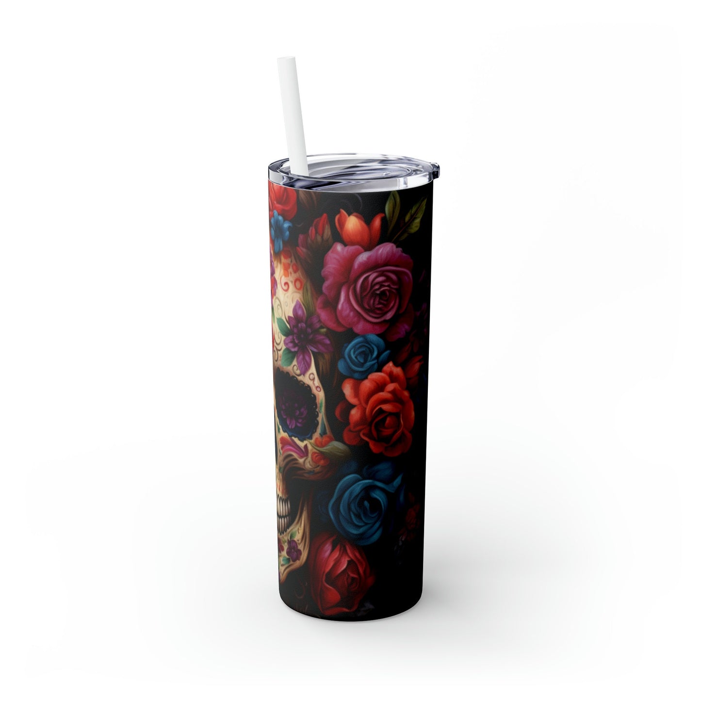 Cadaver Dia de Los Muertos Colorful 20oz Tumbler, Halloween Artistic Straw Cup, Day of the Dead Design Mug, Unique Gift, Festive Drinkware