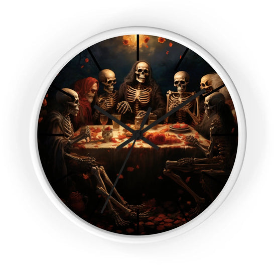 Wall Clock, Halloween Day of the dead last supper Fall portrait art kitchen hallway office family gift clock The Aurora Touch