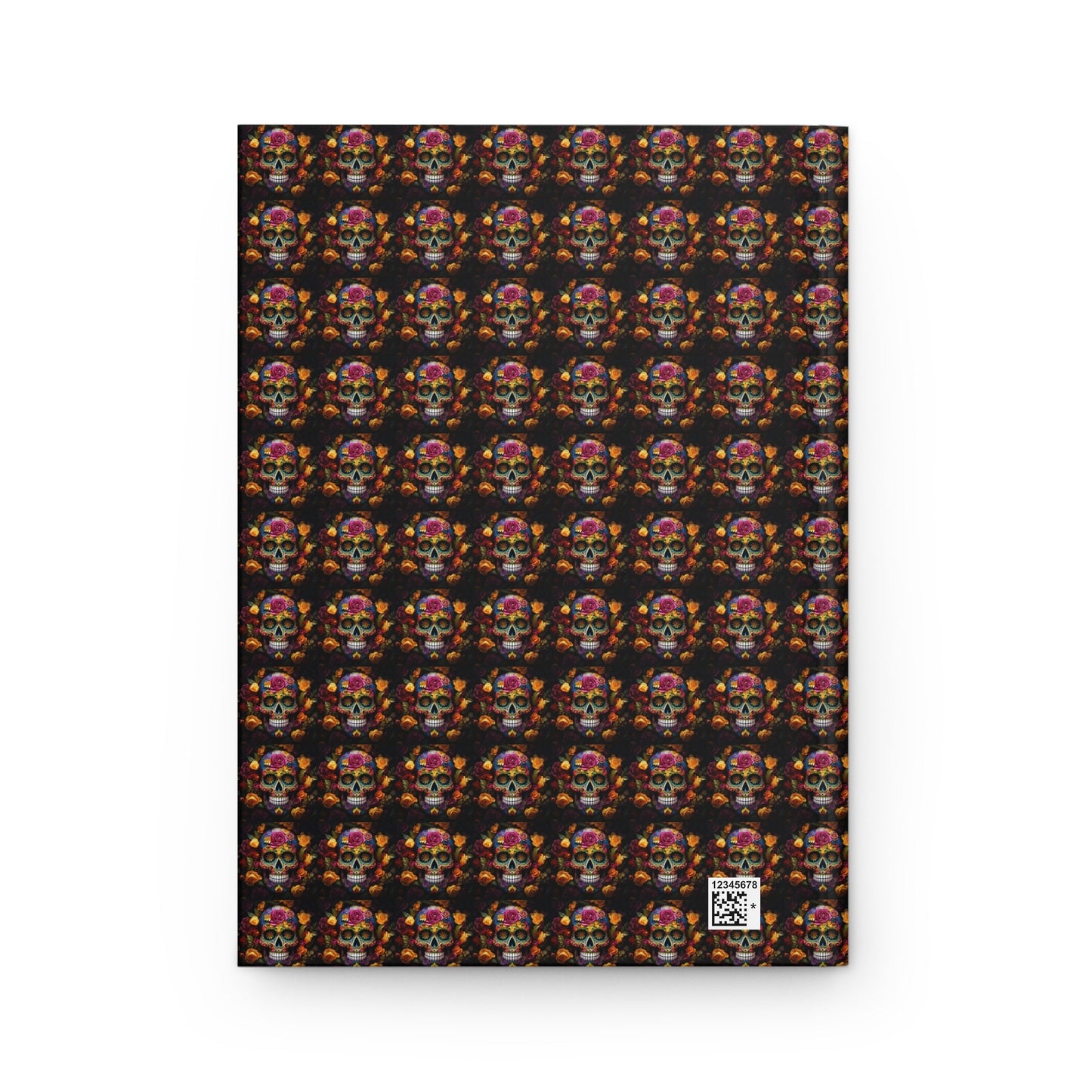 Hardcover Journal, Day of the Dead Dia de Los Muertos sugar skull floral Mexican tradion all over pattern design theme diary wrtiting book