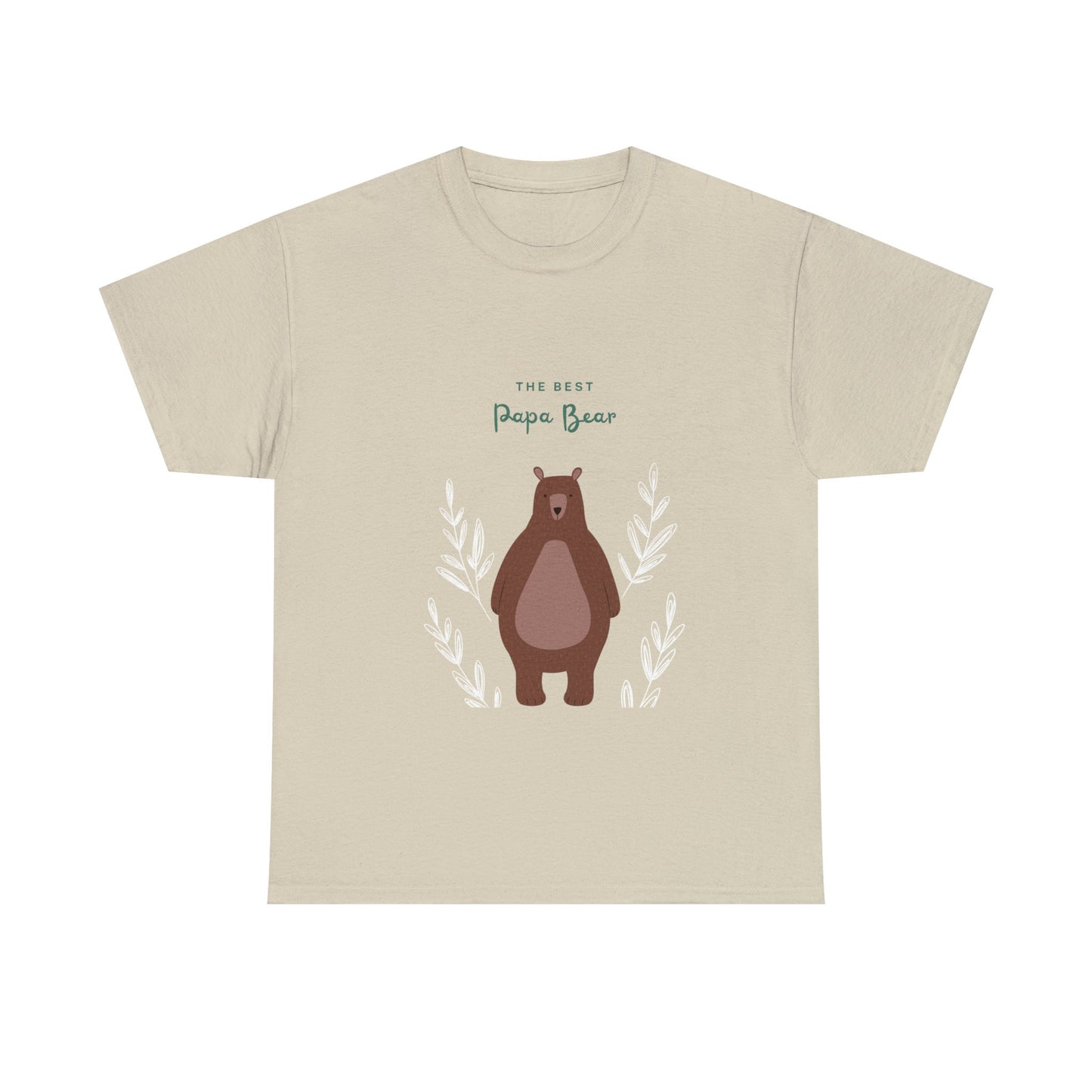 Best Papa Bear Heavy Cotton Tee, Father love casual adorable teddy bear cotton novelty work everyday meaningful Daddy day shirt